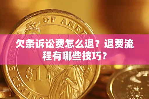 武汉欠条诉讼费怎么退？退费流程有哪些技巧？