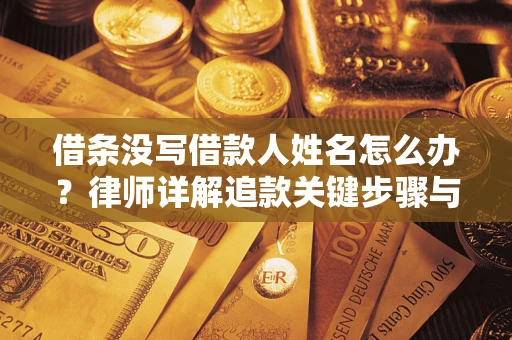 武汉借条没写借款人姓名怎么办？律师详解追款关键步骤与证据链构建