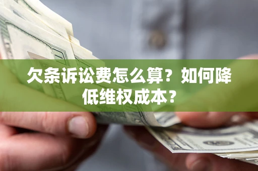 武汉欠条诉讼费怎么算？如何降低维权成本？