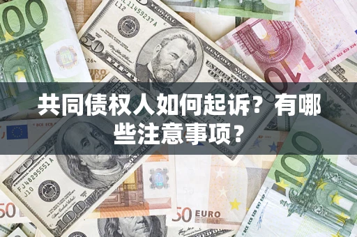 武汉共同债权人如何起诉？有哪些注意事项？