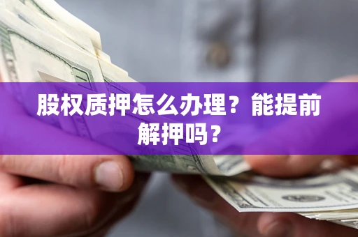 武汉股权质押怎么办理？能提前解押吗？
