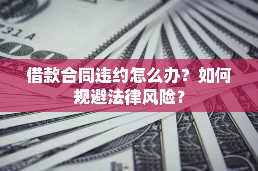 武汉借款合同违约怎么办？如何规避法律风险？